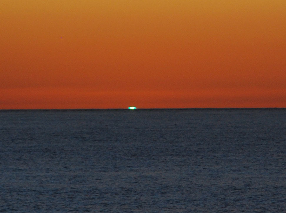 The green ray, a phenomenon when the sun dips below the horizon.